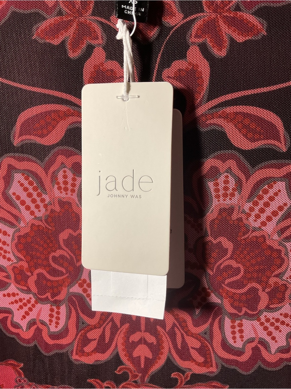 Jade by Johnny Was Tulus Mesh Midi Dress XS Scilla Floral Sheer Overlay - Picture 10 of 10